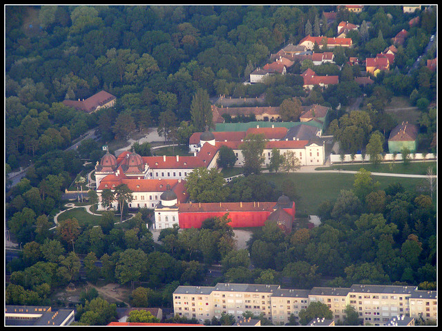 Gödöllõ Palace aerial view, Gödöllõ, Hungary