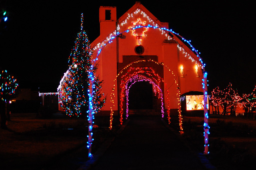 Allanton church Christmas lights