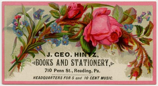 J. Geo. Hintz, Books and Stationery, Reading, Pa.