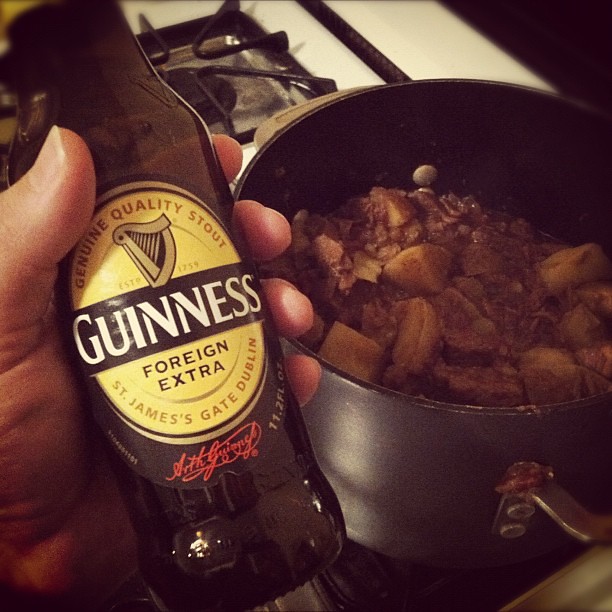 Beef Guinness Stew, it takes three hours to make, but it's well worth it.