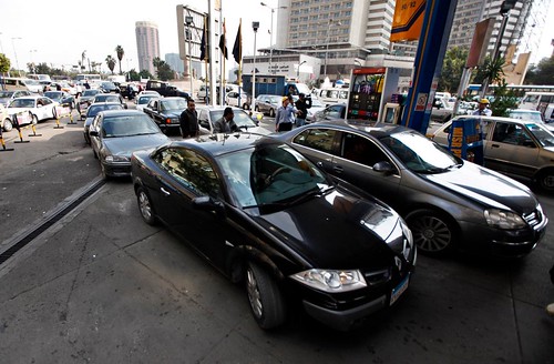 Egyptians line up at the gas station amid rumors of possible fuel price increases. Fuel prices have been increasingly throughout Africa and the world. | by Pan-African News Wire File Photos