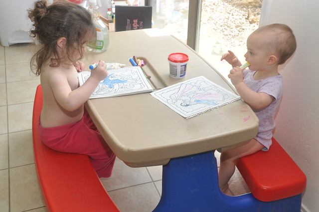 The Sisters Coloring Together