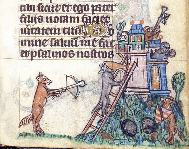 Animals besieging a castle