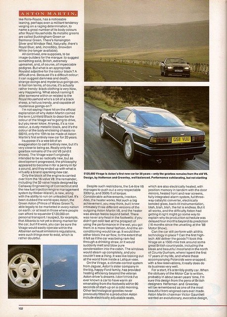 Rowan Atkinson Drives the Aston Martina Virage V8 Road Test 1990 (2)