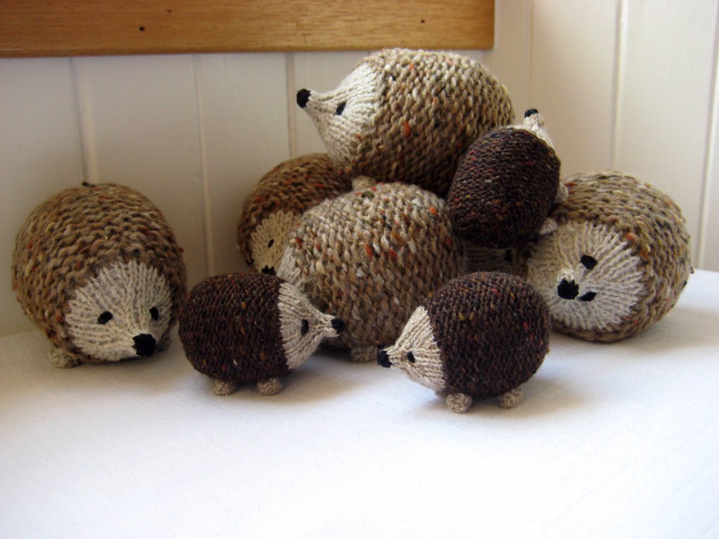 Hedgehogs galore! | Hand knit using the very lovely pattern … | Flickr