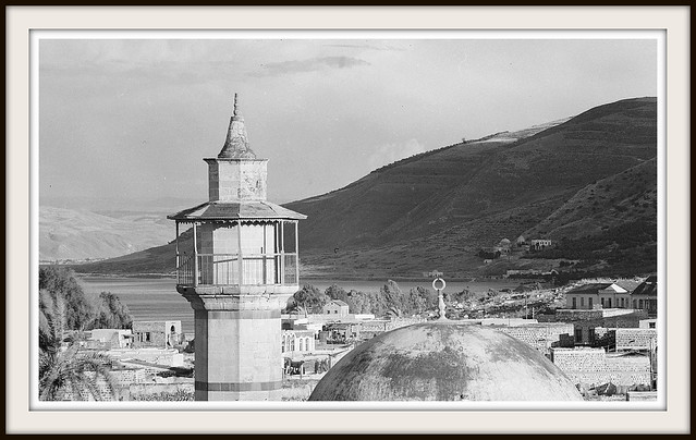 Such a nice composition here showing a mosque in Tiberias on the Sea of Galilee, Palestine - circa 1945