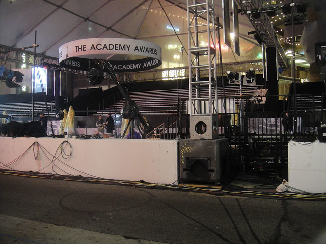 Preparing for the 84th Annual Academy Awards - setting up the red carpet