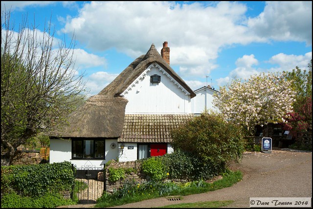 The Canal Tea Rooms thatched cottage at Tiverton, Devon