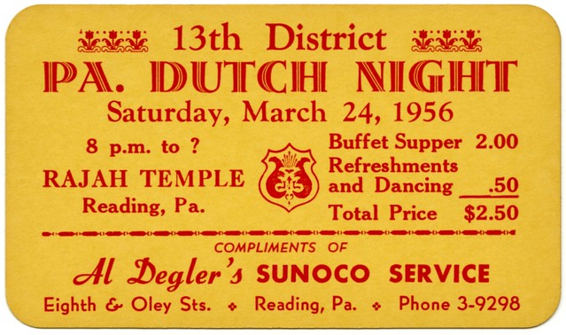 Pennsylvania Dutch Night, Reading, Pa., March 24, 1956