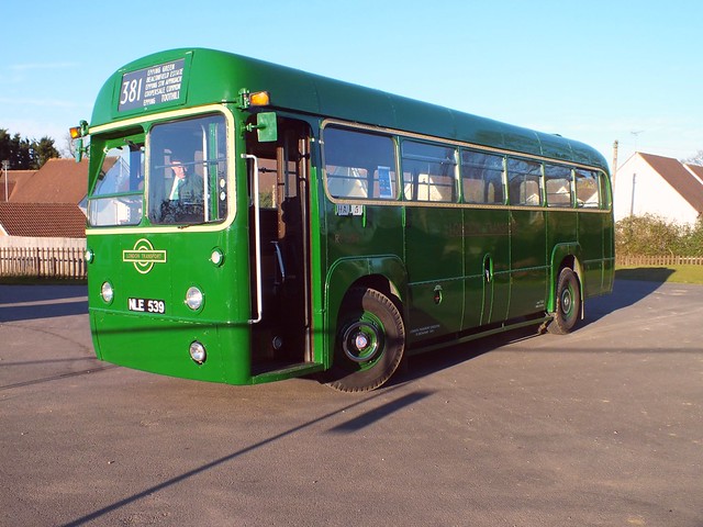 North Weald Station, ex London Transport AEC Regal RF539, NLE 539, with Keith V at the wheel. 16 03 2013
