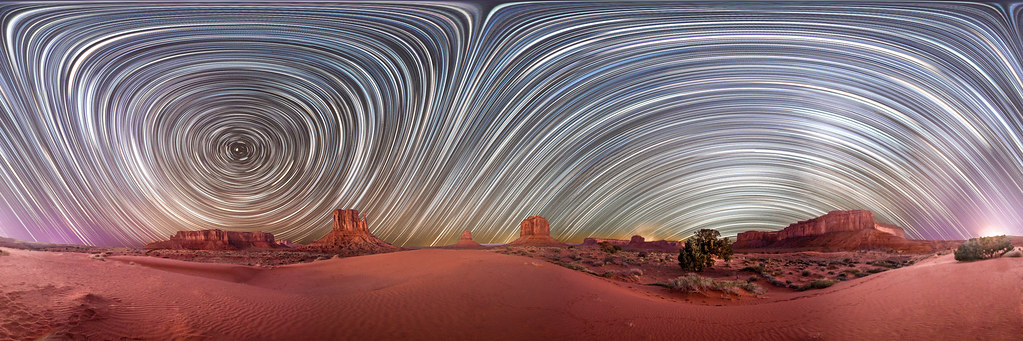 Monument Valley - Multiple Camera 360 Degree Startrail Panorama