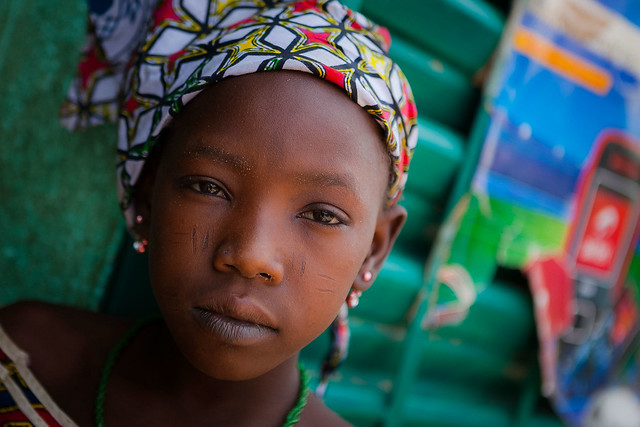 portrait of a girl in dori,region of the Sahel, northern Burkina Faso