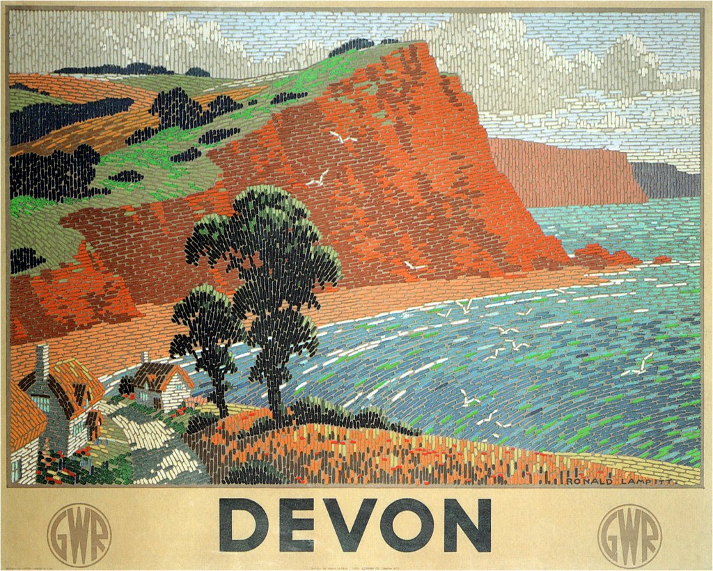 Ronald Lampitt. Devon. GWR poster. 1936