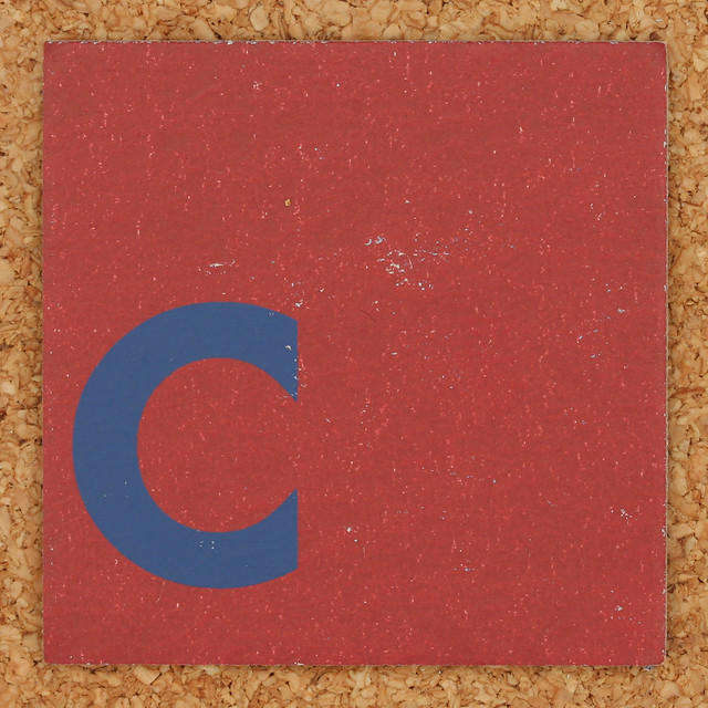 Cardboard blue letter c