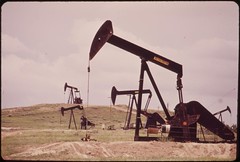 Oil wells near Teapot Dome, Wyoming, 06/1973