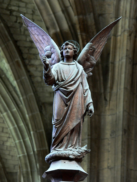 Thu, 04/28/2011 - 14:19 - Angel (Raphael) above confessional. Orleans Cathedral France 28/04/2011.