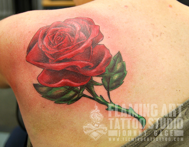 Large rose tattoo