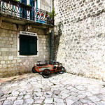 A lone bike on the streets of Kotor, Montenegro
