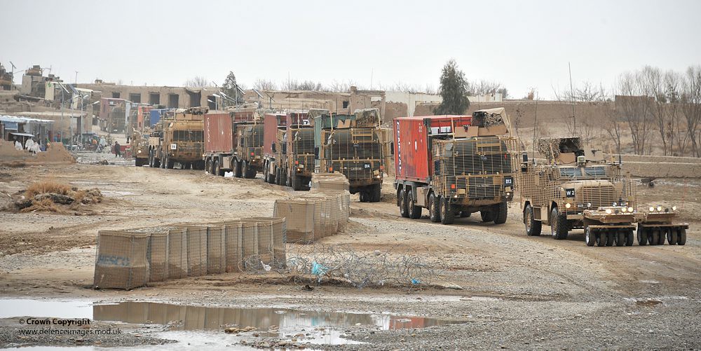 EPLS Cargo Transport Vehicles in Combat Logistic Patrol (CLP) in Afghanistan