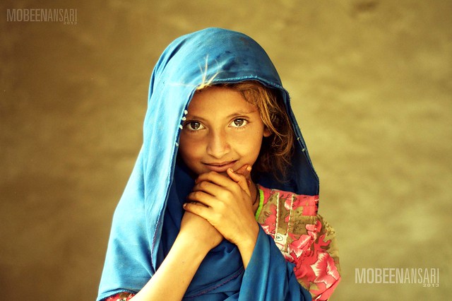 Portrait of young girl in Thatta (colour version)