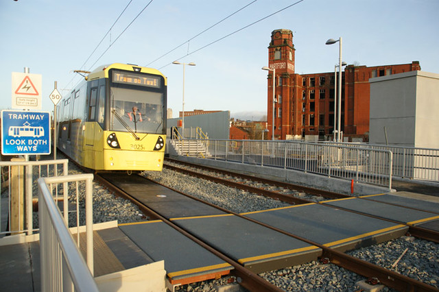 Metrolink tram on test at Freehold