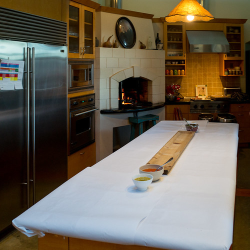 The table in the Chiarello kitchen