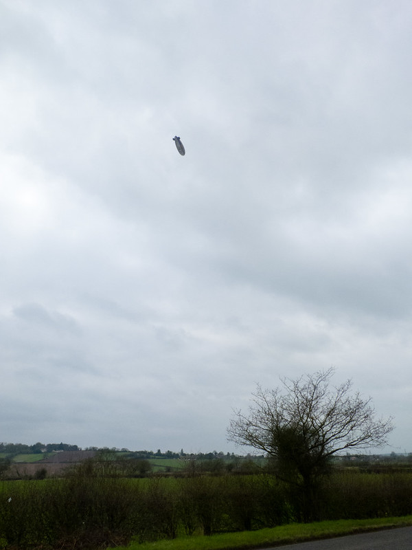 Landscape with Goodyear balloon