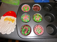 Some of the Christmas brownie cupcakes Christina Hess and Lucy Hess and I made on girl's night! Yum!