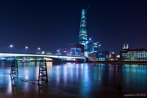 The Shard in blue / London Bridge by zzapback