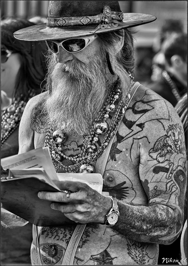Mardi Gras Tattooed Man by Nikon66