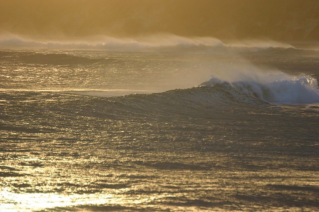 First Light on Breaking Surf Waitangi Chatham Island New Zealand