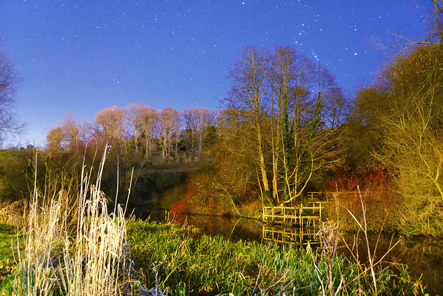 Starlit Nine Springs Lake, England, UK