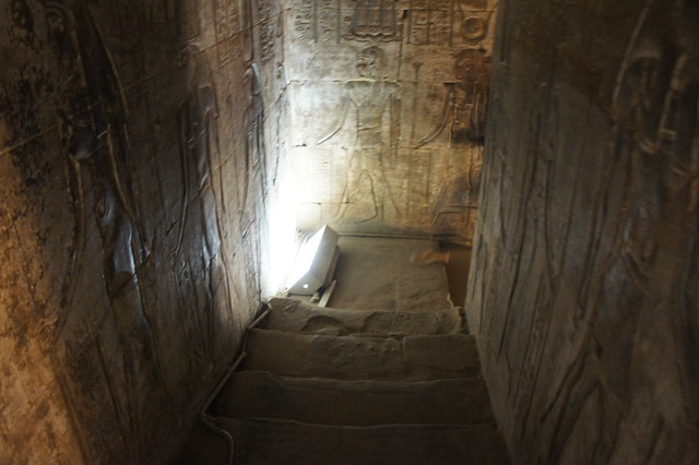 The staircase in Egypt's Temple of Edfu Aswan