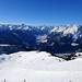 Pohled na lyžařskou kotlinu pod vrcholem Cimaross směrem k Matrei