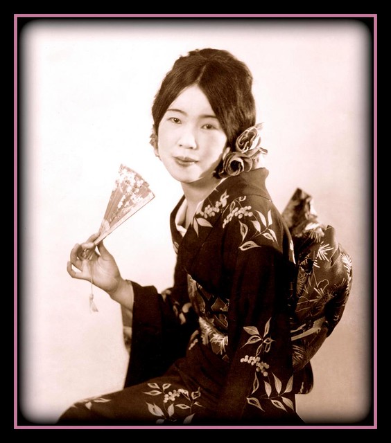 MISS HISAKO KOIKE -- Soprano. In Character, Playing the Part of YUM-YUM in the MIKADO,  1921 (Processed Print - 1)