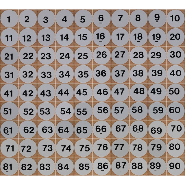 White Plastic Bingo Numbers