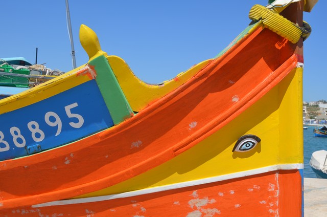 Colorful Vessel at Marsaxlokk