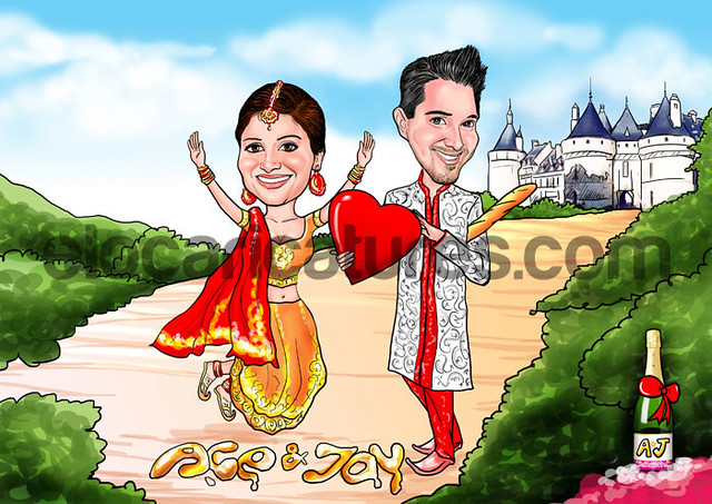 Indian Wedding couple caricature | Elango Loganathan | Flickr