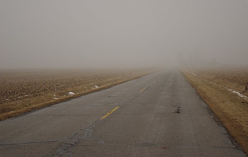 road winter field fog landscape pentax farm february kx