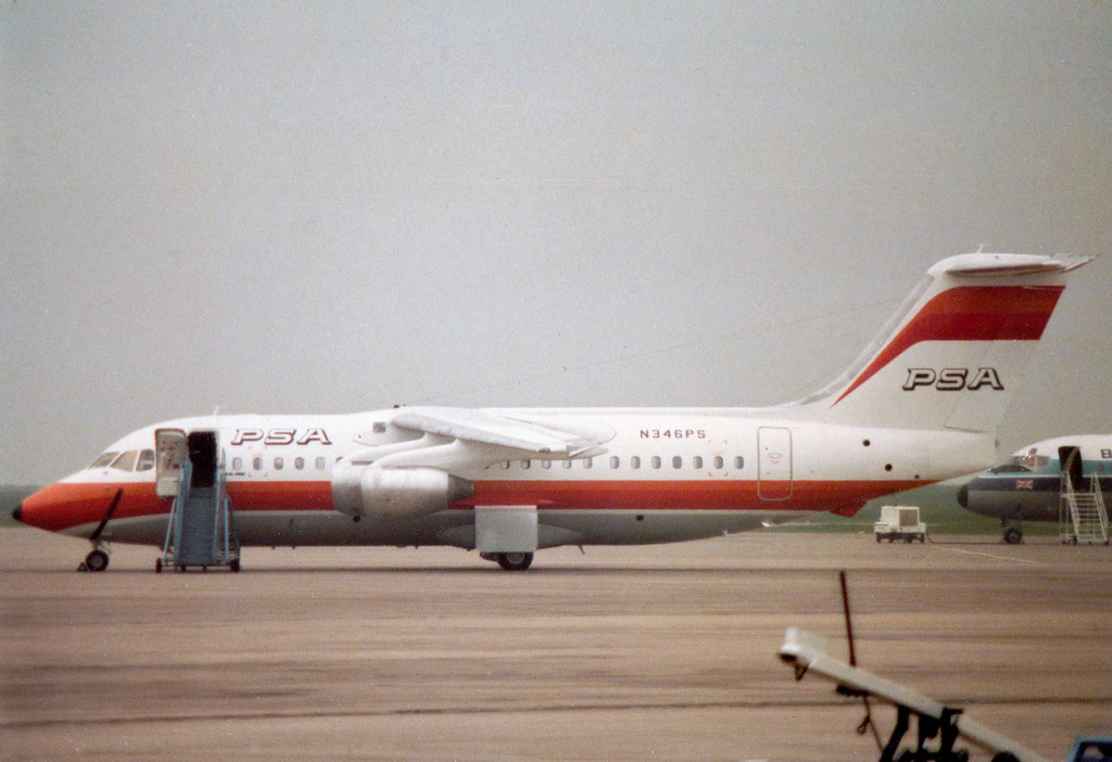 N346PS BAe 146-200 Pacific Southwest Airlines E2022 East Midlands 22May84