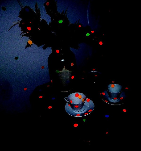 More of Yayoi Kusuma's polka dots, in a dark room.