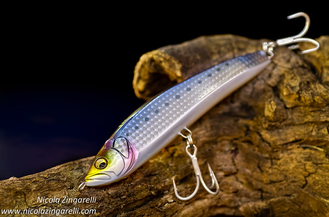 Megabass Or-Poi surface lure. Multiple exposures painted with a led light