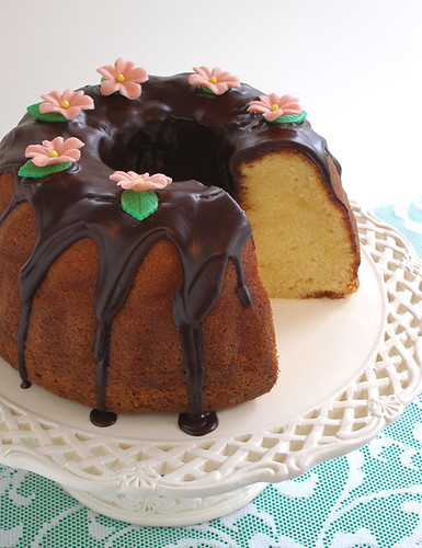 Cream Cheese Pound Cake with Ganache Pour-Sliced | by kellbakes for CraftyBaking.com