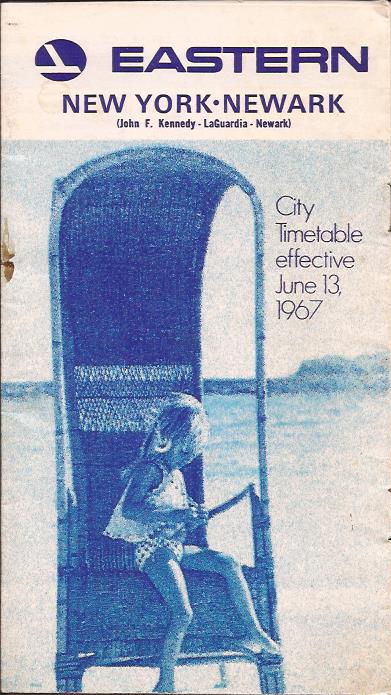 Eastern Airlines New York/Newark City Timetable - June 13, 1967