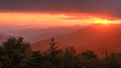 Balanced by Waterfall Guy, Sunset from Caney Fork Overlook along the Blue Ridge Parkway in North Carolinablue sunset north fork