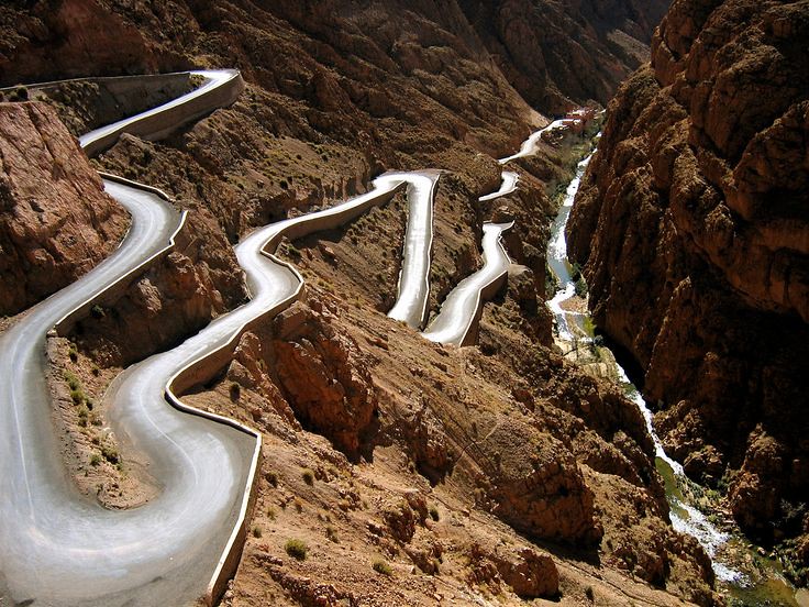 Roads into Atlas Mountains
