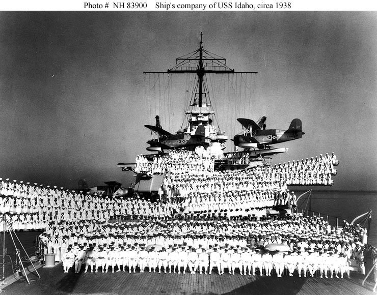 Ship's company of USS Idaho, circa 1938