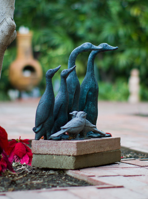Duck statues in Grandma's garden