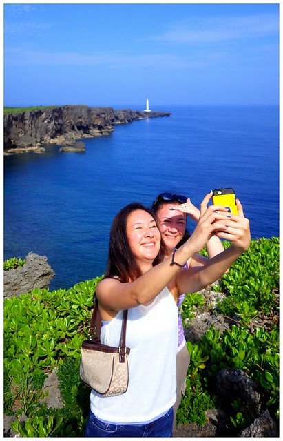 OKINAWA FAMILY ALBUM - Daughters Shoot their Already-Perspiring Faces Under the Hot Morning Sun Beside the Cliffs of CAPE ZAMPA