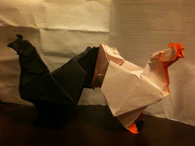 Two Origami Chickens